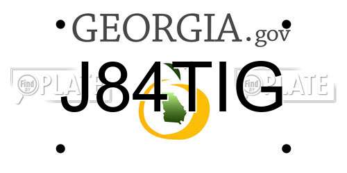 J84TIG Georgia License Plate
