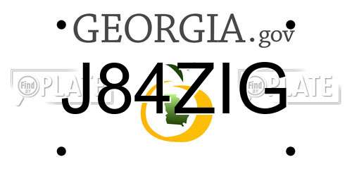J84ZIG Georgia License Plate