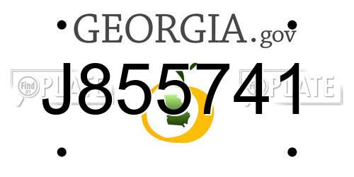 J855741 Georgia License Plate