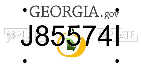 J85574I Georgia License Plate