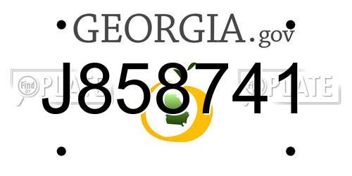 J858741 Georgia License Plate