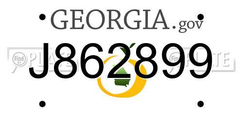 J862899 Georgia License Plate