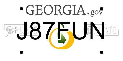 J87FUN Georgia License Plate