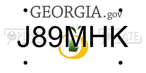 J89MHK Georgia License Plate