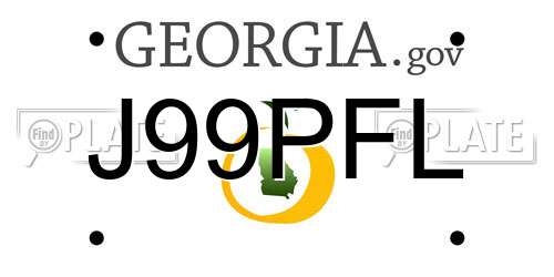 J99PFL Georgia License Plate