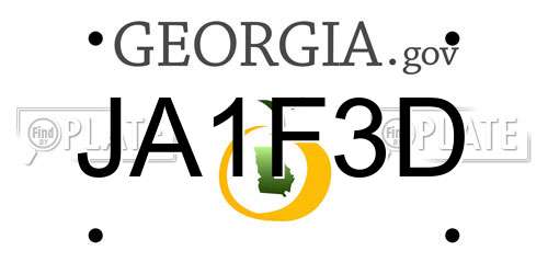 JA1F3D Georgia License Plate