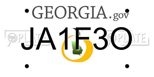JA1F3O Georgia License Plate