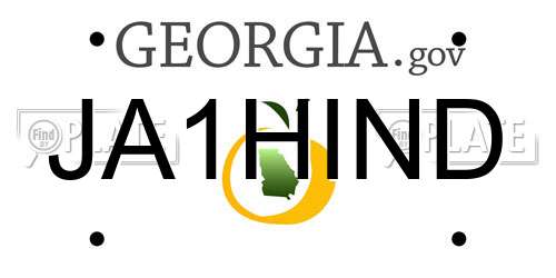 JA1HIND Georgia License Plate