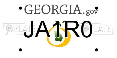 JA1R0 Georgia License Plate