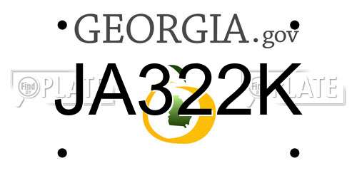 JA322K Georgia License Plate