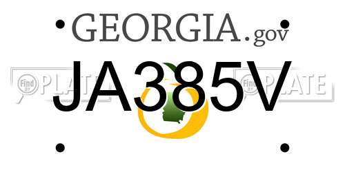 JA385V Georgia License Plate