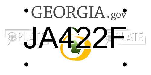 JA422F Georgia License Plate