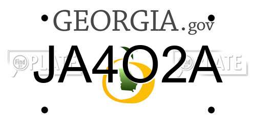 JA4O2A Georgia License Plate