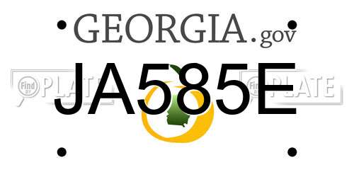 JA585E Georgia License Plate