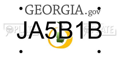 JA5B1B Georgia License Plate