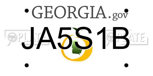 JA5S1B Georgia License Plate