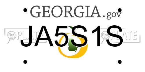 JA5S1S Georgia License Plate