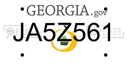 JA5Z561 Georgia License Plate