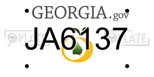 JA6137 Georgia License Plate