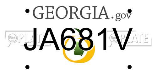 JA681V Georgia License Plate