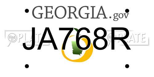 JA768R Georgia License Plate
