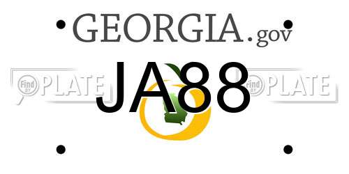 JA88 Georgia License Plate
