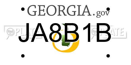 JA8B1B Georgia License Plate