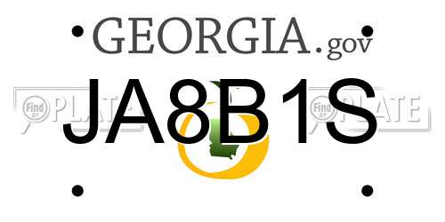 JA8B1S Georgia License Plate