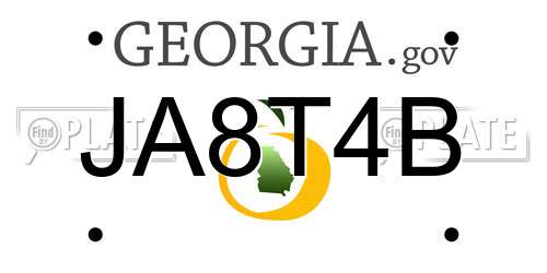JA8T4B Georgia License Plate