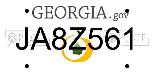 JA8Z561 Georgia License Plate