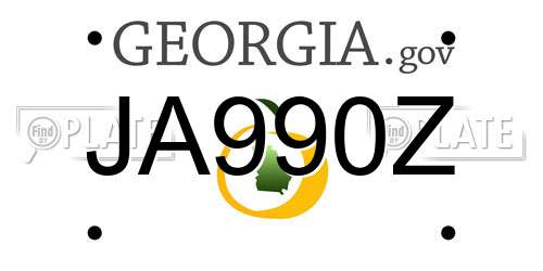 JA990Z Georgia License Plate