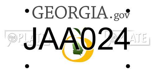 JAA024 Georgia License Plate