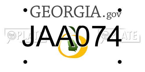 JAA074 Georgia License Plate
