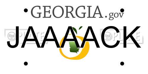 JAAAACK Georgia License Plate
