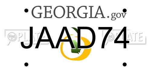 JAAD74 Georgia License Plate