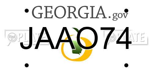 JAAO74 Georgia License Plate