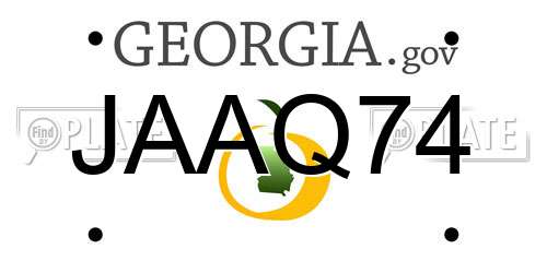 JAAQ74 Georgia License Plate