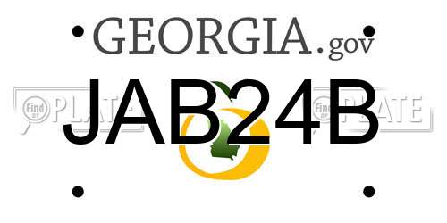 JAB24B Georgia License Plate