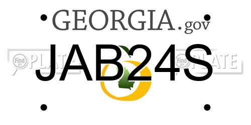 JAB24S Georgia License Plate