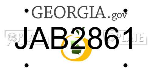 JAB2861 Georgia License Plate
