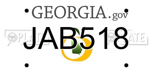 JAB518 Georgia License Plate