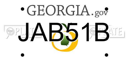 JAB51B Georgia License Plate