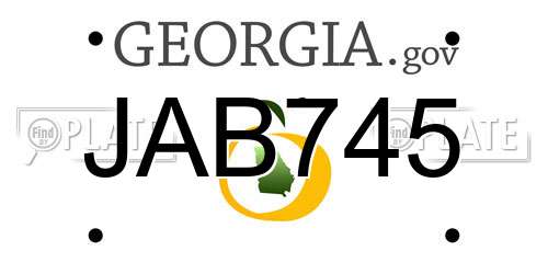 JAB745 Georgia License Plate