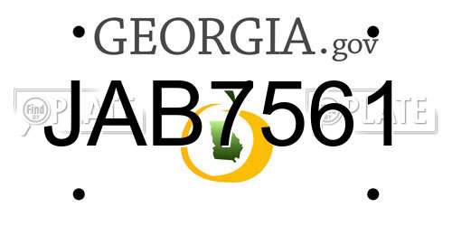 JAB7561 Georgia License Plate