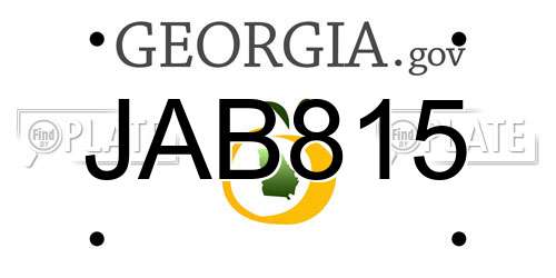 JAB815 Georgia License Plate