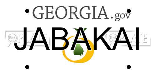 JABAKAI Georgia License Plate