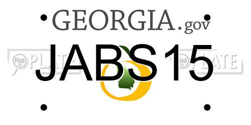 JABS15 Georgia License Plate