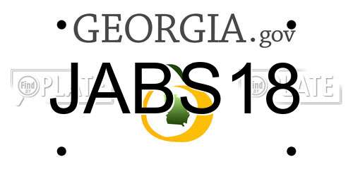 JABS18 Georgia License Plate