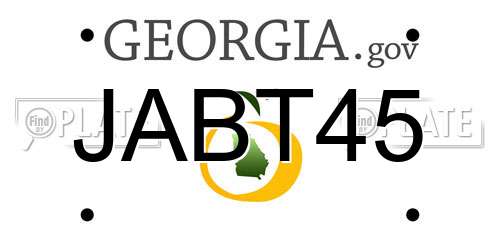 JABT45 Georgia License Plate