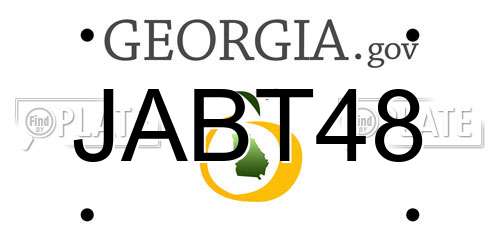JABT48 Georgia License Plate